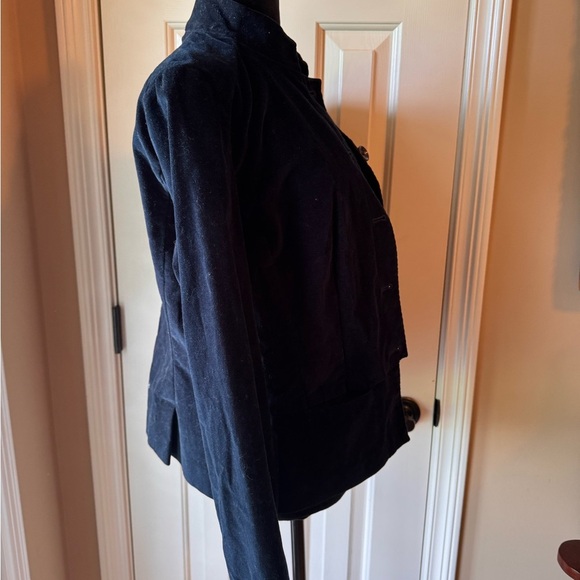 Talbots Vintage Navy Button-Up Velvet style Jacket - Picture 4 of 7